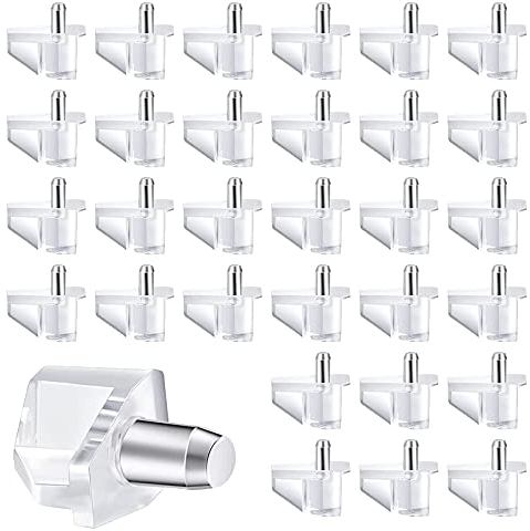Regalträger 5 mm Kunststoff Transparent mit Stahlstift 80 Stück Regalhalter, Regalträger,Regalstifte,Regalträger,Massiver Stahl