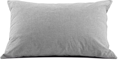 ATsense 2er Set Kissenbezug 40x80 cm - 100% Gewaschene Baumwolle, Grau Kopfkissenbezug mit Reißverschluss, Oeko-TEX Zertifiziert Weich, Nicht Lleicht Verformbar