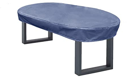 Kaufpirat Premium Abdeckplane Oval 150x80x15 cm Essbank Sitzbank Holzbank Gartenmöbel Gartentisch Hülle Abdeckung Haube Schutzhülle Abdeckhaube 900 D, 500 g/m², 6.000 mm Wasserbeständigkeit Anthrazit