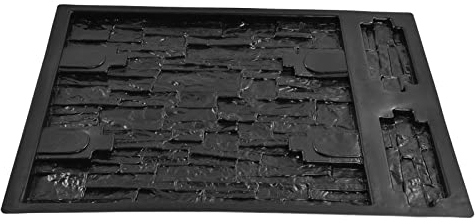 Moule Mural, 67 x 54cm en Plastique, Moules à Béton, Bricolage, Moules pour Béton, Plâtre, Murs, Carreaux de Pierre, Ciment #19, Noir