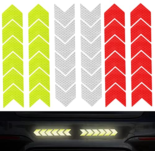 Reflektierende Aufkleber Reflektor Reflektoren Reflektorband: 3 Set Reflektoren Zum Kleben und Ideal für Motorrad, Auto, Fahrrad, Kinderwagen, Schulranzen, Rucksack (3 Colors Arrows)