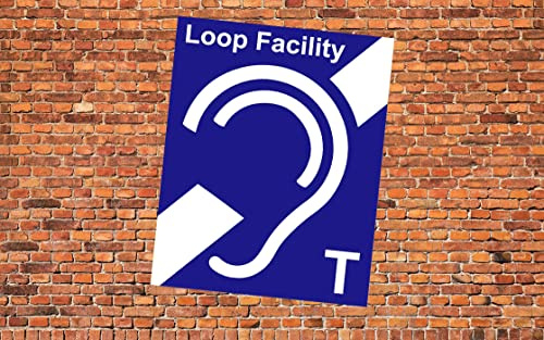 Hearing Aid Loop Facility T Induction Loop Telecoil Sign Self Adhesive Gloss Decal Sticker 160mm x 125mm V2