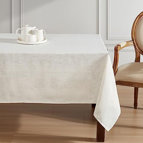 Laura Ashley Dothan Luxuriöse Tischdecke aus Leinenmischung für formelle Abendessen, Urlaub, Hochzeit oder Party, 152,4 x 213,4 cm, Taupe