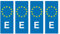 4 Unidades DE Vinilo Adhesivo Pegatina Reflectante MATRICULA ESPAÑA Decorativa UE ES E Union Europe Placa Color Azul para Coche Compatible con Cualquier VEHICULO 4x4 Medidas 10 por 4 CM