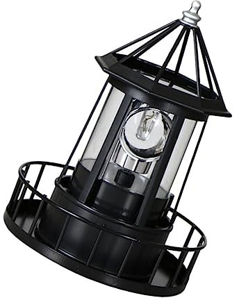 Uonlytech Solar Rotierenden Leuchtturm Licht Dekorative Outdoor Lampe Für Landschaft Solar Hohe Lampe Schwarz Garten Wohnkultur
