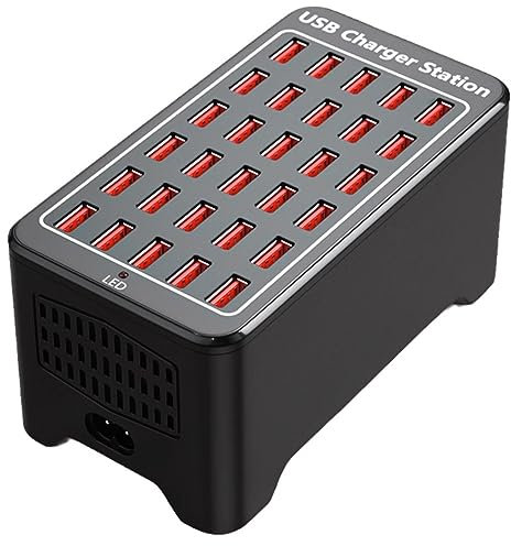 RIDAEX 150W High Power Fast Charger 30 Port Charger Multi-Port Usb Charger Multiple Charging Protection Compatible With A Wide Range Of,30USB