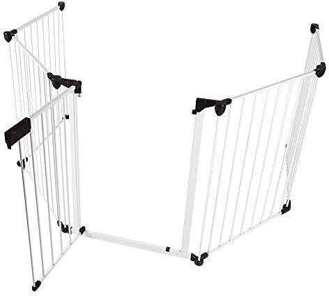 Barrera de seguridad infantil rejilla protección chimenea luces bebe plegable 5 piezas configurar (A, blanco, 5 piezas)