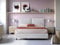 EVERGREENWEB - Letto Matrimoniale con Moderno Box Contenitore e Rete a Doghe in Legno 160x195 cm Elegante Testiera Doppi Cuscini Tessuto Bianco Grigio Imbottito SFODERABILE Ideale per Camera da Letto