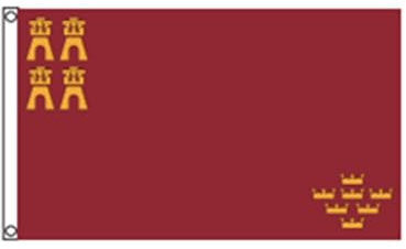 Stormflag Bandera de Murcia 90cmx150cm Bandera de la REGIÓN DE Murcia 3x5ft poliéster 90g, 2 ojales de metal costura doble con ojal