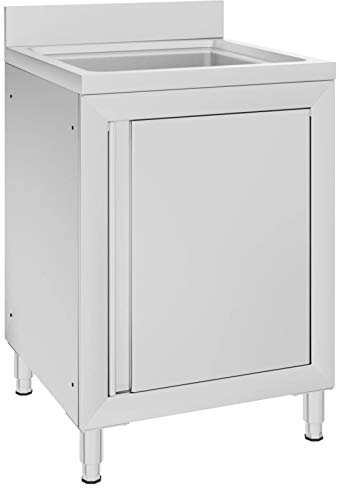 Festnight Mobiletto da Cucina con Lavandino in Acciaio Inox, Armadietto Cucina, Mobiletti Cucina, Mobile Cucina, Mobile Cucina Dispensa, 60x60x96 cm