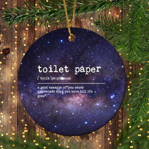 Lmmixee Toilettenpapier Weihnachtsbaumschmuck Lustige Definition von Toilettenpapier Weihnachtsschmuck 2023 Lila Nachtnebel Weihnachtsdekoration Geschenke für Urlaub Souvenir Geburtstag 7,6 cm