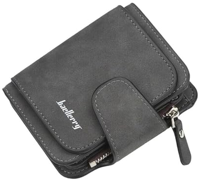 Damen Portemonnaie Baellerry klein mit vielen Kartenfächern, Münzfach und Druckknopfverschluss (Schwarz)