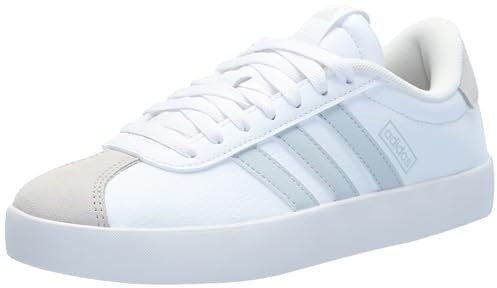 adidas VL Court 3.0 Skateboardschuhe für Damen, ohne Fußball, Weiß, Blau, Grau (Halo Grey), 38 EU
