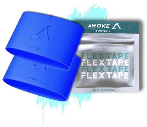 AWOKE® Schienbeinschonerhalter Flex Tape – Stutzenhalter Fussball Kinder & Erwachsene – Grip Tape sicherer Halt – Schienbeinschoner Halter für Fußball – Schienbeinschoner Halterung Kinder - Blau