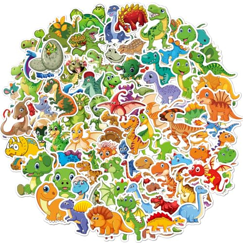 BULKEE 100 Stück Dino, Pokemon Kawaii Aufkleber Wasserdichte PVC Sticker Set Waldthema Party Geschenke für Kinder Auto Laptop Skateboard Moped Motorrad Gepäck Computer Fahrrad