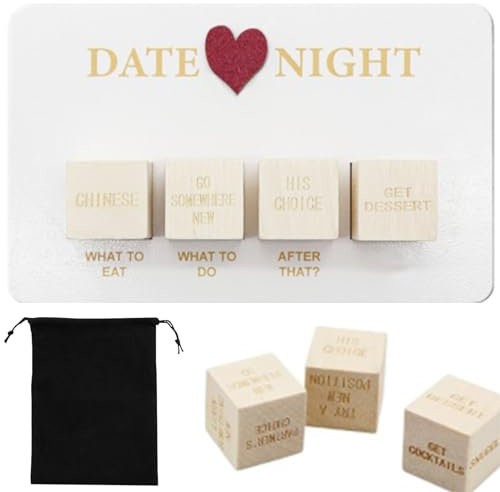 GAROMIA Date Night Würfel Romantisches Würfelspiel Holzwürfel Set Date Geschenk Romantisches Datum, Nacht, lustige Date-Nacht-Ideen für Paare Night