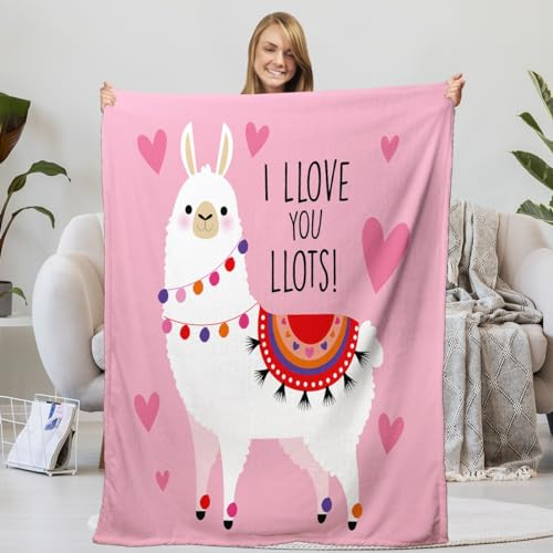 KnorRs Alpaka Rosa Mädchen Flanell Fleecedecke, Kuscheldecke XXL 180X200cm,weich Und Leichte Plüsch Microfaser Wohndecke Schlafdecke (T1,150 x 200 cm)