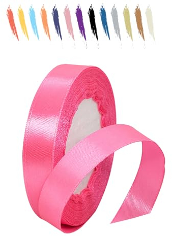 Pfirsichrot 15mm Satinband 23 Meter, Polyesterband, verschönern Sie Ihre Bastelarbeiten und Feiern, ideal für Geschenkverpackungen, Dekorationen, Hochzeitsautoband, Bänder zum Basteln