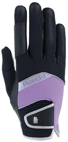 Roeckl Sports Reithandschuh Millero, Freizeit Sommer Handschuh, Schwarz/Lila 8