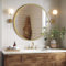 Melodieux Round Wall Mirror 60cm Gold Circle Hanging Wall Mirror Home Decorative Wall Mounted Vanity Mirror for Bathroom Living Room Hallway