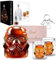 PIPITA Ensemble carafe à whisky avec 2 verres à whisky 3D et décapsuleur porte-clés, pour vodka, bourbon, scotch et gin, carafe à whisky de 750 ml, verres de 150 ml, cadeau d'anniversaire (coffret