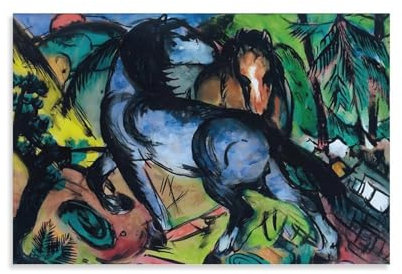 KOOHTAA Kunstposter Franz Marc Zwei Grosse PFERDE IN LANDSCHAFT222, coole Kunstwerke, Gemälde, Wandkunst, Leinwanddrucke, hängende Bilder, Poster, 20 x 30 cm