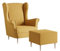 Sessel Polstersessel Comfy aus Samtstoff Wohnzimmersessel Ohrensessel, Sessel aus Samstoff, Stuhl, Sitzmöbel mit/ohne Hocker - (Gelb (Manila 32), mit Hocker)