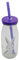 Widdle Gifts Glass Easter Milk Bottle and Re-useable Plastic Straw with Easter Bunny Design (Purple)