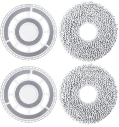 Mop Cloths with Replacement Holder, Wiping Plates for Roborock Qrevo Curv/Qrevo Edge/Saros 10R/Qrevo Curv S5X/Qrevo EDGE S5A Robot Vacuum Cleaner Accessories, Mopping Pad Floor Cleaning Replacement