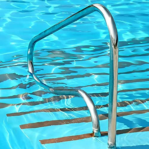 Pool-Handlauf 1er-Set, Schwimmgeländer für den Bodeneinstieg, Edelstahl 304, Komplettset, Silber