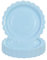 DHAIQC Lot de 50 Assiette Carton Bleu de 23 cm, Festonnées Assiette Jetable Vaisselle Jetable Anniversaire Pour Gâteaux Desserts Anniversaires Baby Showers Mariages Décorations (Bleu, 23cm)