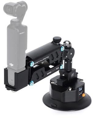 DF DIGITALFOTO Aggiornamento Osmo Pocket 3 supporto per auto, 2a generazione di mini braccio ammortizzante asse Z con ventosa elettronica, compatibile con DJI Pocket 2/3, parabrezza/finestra