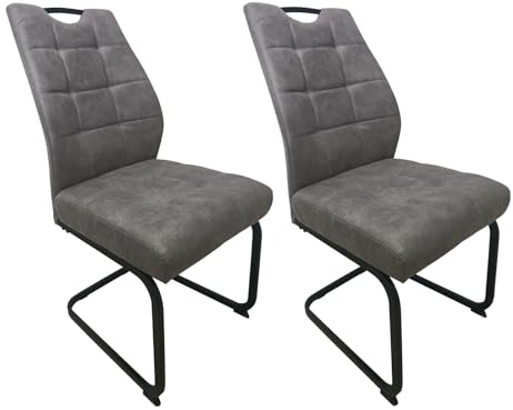 HTI living Modernes 2er Set Schwingstühle Hellbraun mit elegantem Design Esszimmerstuhl Freischwinger