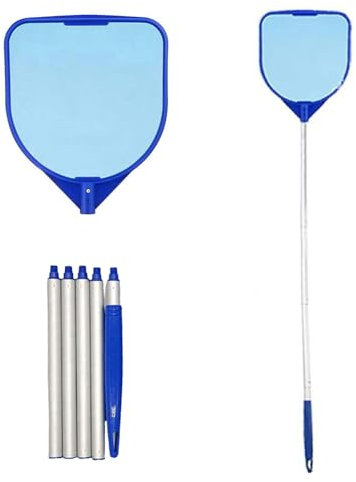 Pool Skimmer Net Floating, Swimming Pool Nets For Cleaning, Pond Skimmer With Telescopic Pole, Leaf Cleaning Tool For Aquarium/Fountain/Hot Tub/Tank/Water Features/Ponds/Paddling Pools