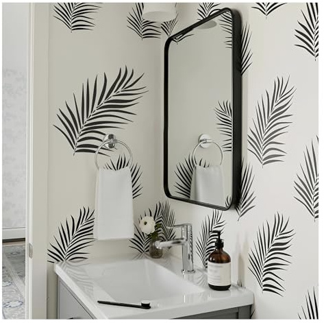 Grand Pochoir de Feuille Tropicale 45cmx30cm - Pochoirs Réutilisables - Pochoir pour Peinture Murale de la Jungle d'été - Pour Décoration, Bricolage, Art et Artisanat, Meubles, Sols, Motifs et Design