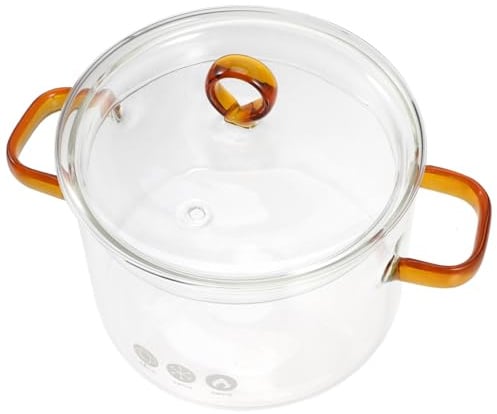 Glastopf mit Deckel, 1500ml, Doppelten Ohren, für Suppe und Nudeln | Hochborosilikatglas, Sichtbarer Kochvorgang, Vielseitig Einsetzbar zu Hause