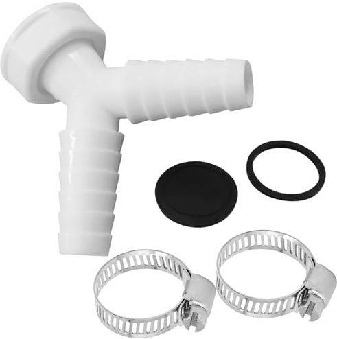 Waschmaschine Abfluss Adapter, 1 Zoll Y Stück Doppelanschluss für Waschmaschine Trockner Verbindung, Waschmaschinenanschluss Abwasser mit Rückschlagventil & 2 Schlauchschellen
