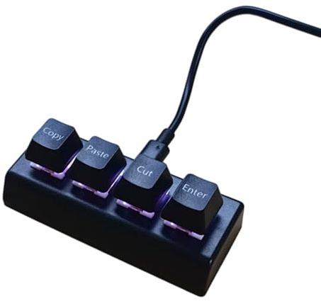 Elnwnnkc Kompakte Tastatur mit 4 USB-Kabeln, verbesserte Haltbarkeit, platzsparend, für die Schule, kabelgebunden, klein, platzsparend, schnelle Reaktion beim Spielen