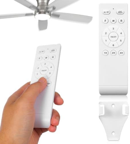 COHEALI Mando a distancia para ventilador de techo con luz 433 MHz | Mando a distancia de repuesto con 6 velocidades, temporizador de 1/2/4 horas, color blanco