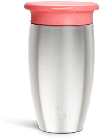 Munchkin® Miracle® Stainless Steel 360 Toddler Sippy Cup, 10 Ounce, Pink