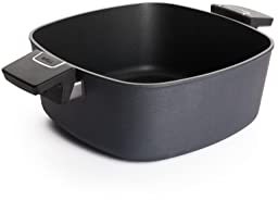 Woll Diamond Lite - Cazuela cuadrada de 26 x 26 cm, 10,5 cm de alto, 5,5 litros, 2 asas laterales, apta para vitrocerámica, gas, eléctrica, halógena, no inducción, apta para horno, antracita