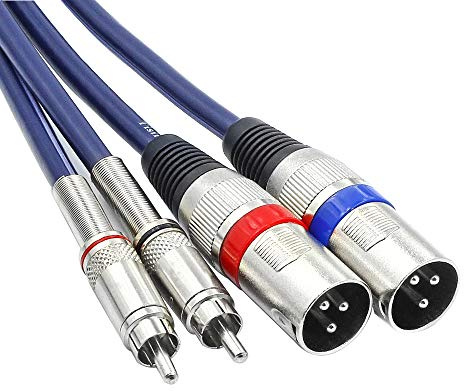 tisino HIFI estéreo Cable de audio, 5 pies doble/2 XLR macho a doble/2 RCA macho Cable