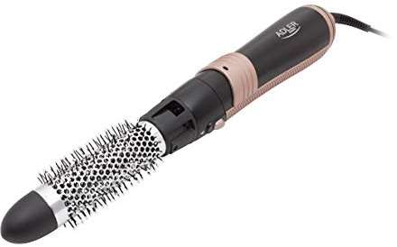 ADLER EUROPE AD 2022 Haarstyler 1200W – 6 abnehmbare Bürsten, 3 Temperaturstufen, drehbare Schnur, gummierter Griff, Aufhängehaken, Styling-Set für voluminöse Locken und Wellen, Schwarz