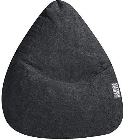 SITTING POINT only by MAGMA Sitzsack ALFA Velours schwarz XXL ca. 300L