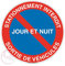 AUA SIGNALETIQUE - Stationnement interdit jour et nuit - Ø 450 mm, Aluminium Dibond 3mm