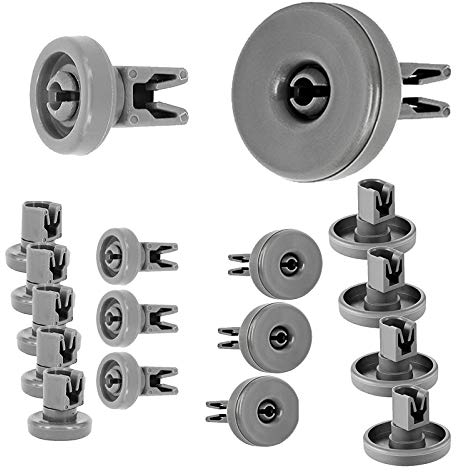 SPARES2GO 40mm Lower + 25mm Upper Basket Rack Wheels For Bosch Dishwasher (Pack of 16-8 Large, 8 Small)
