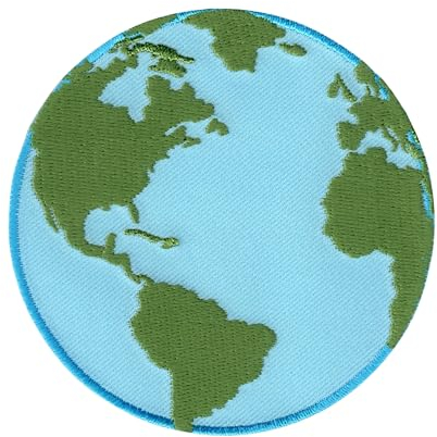 PatchMommy Erde Welt Patch Aufnäher Applikation zum Aufbügeln Bügelbild - für Kleidung Jeans Jacken Kinder