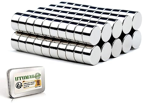 UTOMAG 50 Stück Multi-Use Neodym Magnete - 6mm x 3 mm - Starke Permanent Rounde Kleine Magnets für Kühlschrank, Magnettafel Whiteboard, Magnettafel Bänder, Pinnwand, Fotos, Karte, Miniaturen