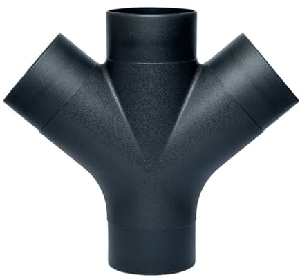 POWERTEC 70275 - Raccordo a 3 vie per raccolta polvere con design a Y per tubo e manicotto da 10,2 cm