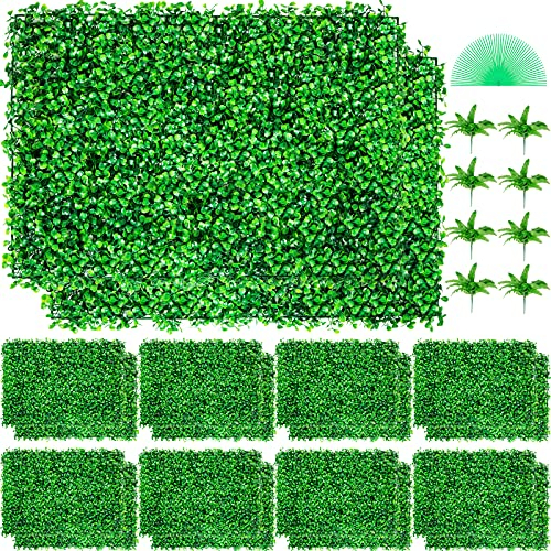VEVOR Künstliche Pflanzenwand 24 STK. 24 x 16 Zoll, Sichtschutz Hecke Künstlich Grün, Künstliche Buchsbaumplatte PE, Sichtschutz Kunstpflanzen 60 x 40 cm, Sichtschutzhecke Wanddekoration Pflanzenwand